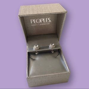 Peoples Lab-Created White Sapphire Stud Earrings